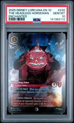 PSA 10 DISNEY LORCANA EN-10 WHISPERS IN THE WELL 232 THE HEADLESS HORSEMAN - Image 1