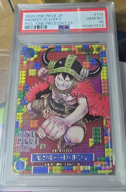 2025 ONE PIECE JPN PREM CARD COLL -ONE PIECE DAY'25- #110 MONKEY D. LUFFY PSA 10 - Image 1