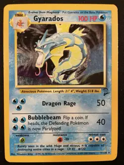Gyarados 7/130 - Base Set 2 HOLO RARE - 1st Gen Vintage Pokemon Card - LP - Image 1