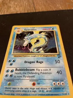Gyarados 7/130 - Base Set 2 HOLO RARE - 1st Gen Vintage Pokemon Card - LP - Image 2