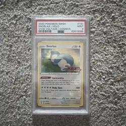 PSA 9 Snorlax 131/185 Vivid Voltage Stamped Cosmos Holo 2020 Pokemon Card - MINT - Image 1