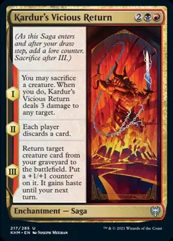 MTG Kardur's Vicious Return [Kaldheim] Lightly Played Foil Magic - Image 1