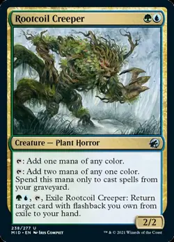 MTG Rootcoil Creeper [Innistrad: Midnight Hunt] Lightly Played Foil Magic - Image 1
