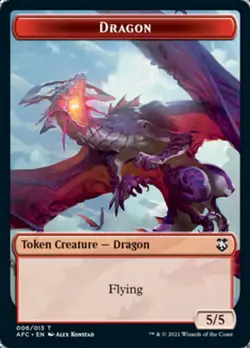 MTG Dragon // Dragon Spirit Double-Sided Token [Dungeons & Dragons: Adventures i - Image 1
