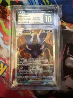 POKEMON CGC PRISTINE 10 LUCARIO VSTAR SWSH291 CROWN ZENITH ETB BLACK STAR PROMO - Image 1