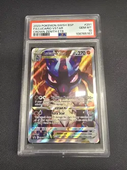 2023 Pokemon Full Art Lucario V Star PSA GEM MT 10 Crown Zenith ETB Nintendo - Image 1