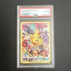 Pokemon Pikachu TCG Crown Zenith Full Art Holo Card 160/159 Secret Rare PSA 10 - Image 1