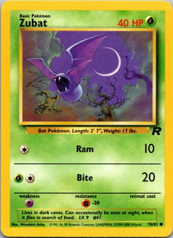 Zubat 70/82 Common Team Rocket Pokemon 1st Edition Near Mint - Image 1