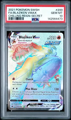 Pokemon Blaziken VMAX (Secret) 200/198 Swsh06: Chilling Reign Holo PSA 10 - Image 1