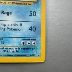 Gyarados 6/102 Original Holo Rare Base Set Pokemon Card 1999 - Image 4