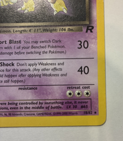 Dark Alakazam Team Rocket #18 Rare WOTC Pokemon 2000 LP - Image 3