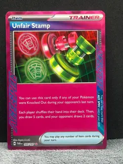 Unfair Stamp 165/167 ACE SPEC Rare Twilight Masquerade Pokemon Holo Near Mint - Image 1