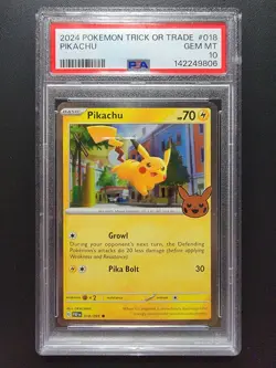 Trick or Trade 2024 Pikachu Cosmos Holo 018/091 Pokemon Tcg PSA 10 Gem Mint - Image 1