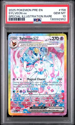 2025 POKEMON PRE EN-PRISMATIC EVOLUTIONS #156 SYLVEON EX PSA 10 - Image 1