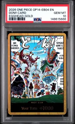 2026 ONE PIECE OP14-EB04-THE AZURE SEA'S SEVEN EGGHEAD-GOLD DON!! CARD PSA 10 - Image 1