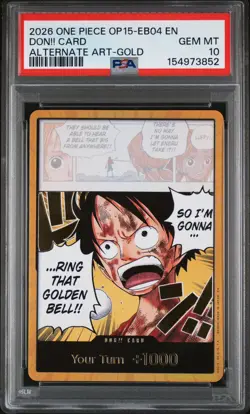 2026 ONE PIECE OP15 EB04 KAMI'S ISLAND LUFFY DON!! CARD AA GOLD PSA 10 - Image 3