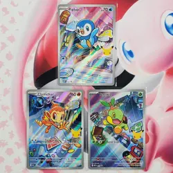 Piplup 042 + Chimchar 041 + Turtwig 040 - First Partner Pokemon Cards - #L473 - Image 1