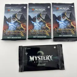 MTG Four Booster Pack Variety Lot - 3x Lord of the Ring Set + 1x Mystery Booster - Image 1