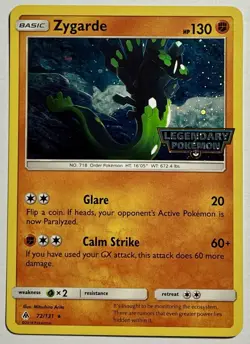 Zygarde 72/131 (NM) •SWIRL• Stamped Promo Sun & Moon: Legendary Pokemon 2018 - Image 1