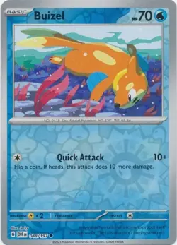 POKEMON OBSIDIAN FLAMES REVERSE HOLO BUIZEL 048/197 NM/MINT PACK FRESH - Image 1