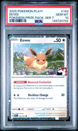 2025 Pokemon Play! Pokemon Prize Pack: Series 7 #143 Eevee PSA10 - Image 1