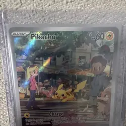 Pokemon Pikachu Illustration Rare Full Art Holo Scarlet & Violet 151 173/165 60… - Image 2