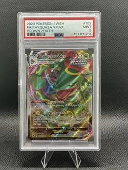 2023 Pokemon SWSH Crown Zenith Rayquaza VMAX Holo #102/159 PSA 9 - Image 1