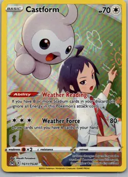 Castform TG11/TG30 Holo Lost Origin Trainer Gallery Pokemon Holo NM - Image 1