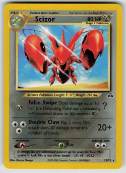 Pokemon Scizor (29) Rare Neo Discovery 29/75 NM - Image 1
