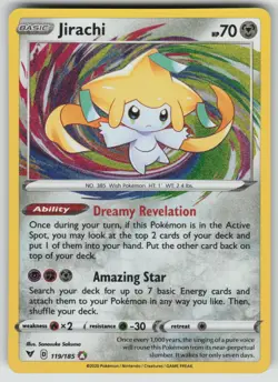 Pokemon Jirachi Amazing Rare Holo SWSH04: Vivid Voltage 119/185 NM - Image 1