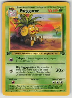 Pokemon 1st Ed Exeggutor Uncommon Jungle 35/64 LP - Image 1