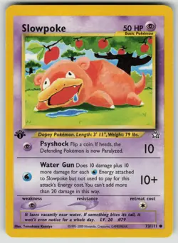 Pokemon 1st Ed Slowpoke Common Neo Genesis 073/111 LP - Image 1