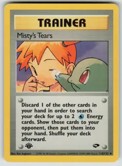 Pokemon 1st Ed Misty's Tears Uncommon Gym Challenge 118/132 LP - Image 1