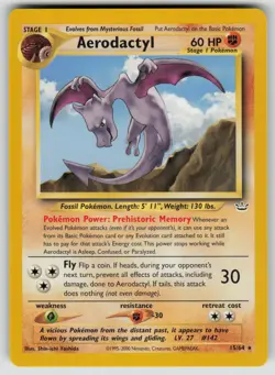 Pokemon Aerodactyl Rare Neo Revelation 15/64 LP - Image 1