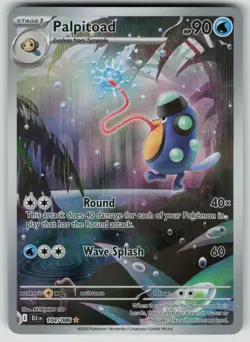 Pokemon Palpitoad Illustration Rare SV: Black Bolt 104/086 NM - Image 1