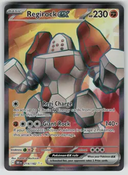 Pokemon Regirock ex Ultra Rare SV10: Destined Rivals 214/182 NM - Image 1