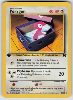 Pokemon 1st Edition Team Rocket #48/82 Porygon Lightly played - Image 1