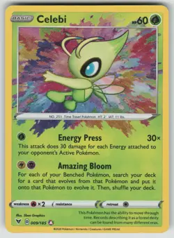 Pokemon Celebi Amazing Rare Holo SWSH04: Vivid Voltage 009/185 NM - Image 1