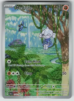 Pokemon Meditite Illustration Rare SV07: Stellar Crown 153/142 NM - Image 1
