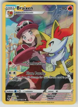 Pokemon Braixen Ultra Rare SWSH12: Silver Tempest Trainer Gallery TG01/TG30 NM - Image 1