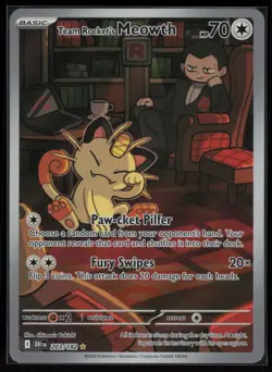 Pokemon SV10: Destined Rivals #203/182 Team Rocket's Meowth Near Mint or Better - Image 1