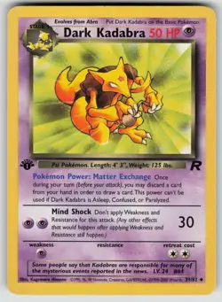 Pokemon 1st Edition Team Rocket #39/82 Dark Kadabra Moderately played - Image 1