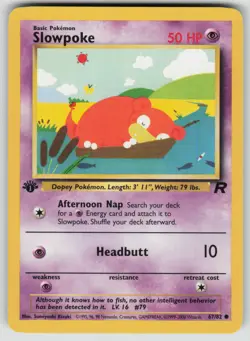 Pokemon 1st Edition Slowpoke Common Team Rocket 67/82 NM - Image 1