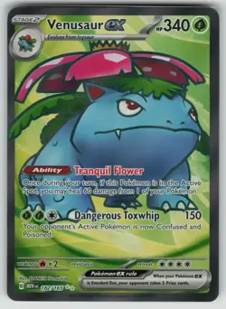 Pokemon Venusaur ex Ultra Rare SV: Scarlet & Violet 151 182/165 NM - Image 1