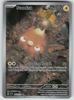 Pokemon Stunfisk Illustration Rare SV08: Surging Sparks 202/191 NM - Image 1
