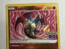 Radiant Charizard 160 HP Radiant Rare Pokemon GO 011/078 Holo - Image 2