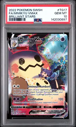 MIMIKYU Vmax POKEMON 2022 Brilliant Stars Full Art #TG17 PSA 10 Gem Mint - Image 1