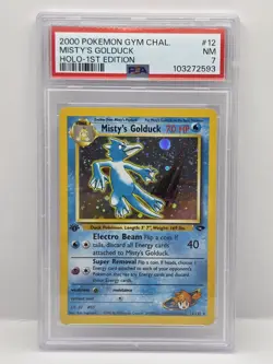 2000 POKEMON GYM CHALLENGE HOLO-1ST ED #12 MISTY'S GOLDUCK PSA 7 - Image 1
