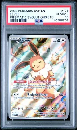 2025 POKEMON PRISMATIC EVOLUTIONS ETB EEVEE #173 PSA 10! - Image 1
