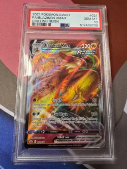 2021 POKEMON SWORD & SHIELD CHILLING REIGN 021 FULL ART/BLAZIKEN VMAX PSA 10 - Image 1